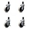Service Caster 4 Inch Thermoplastic Wheel 1-1/2 Inch Expanding Stem Caster Set with 2 Brakes SCC-EX05S410-TPRS-112-2-SLB-2 - alternate 2